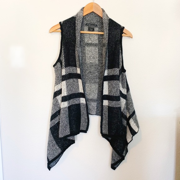 Como Black Sweaters - Como Black Draped Vest
